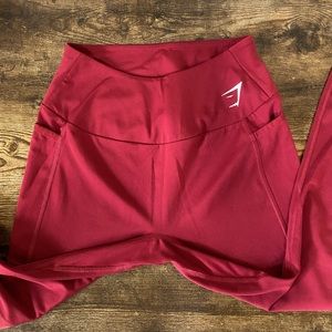Gymshark Training Mesh Leggings - Burgundy 
Size:  Medium